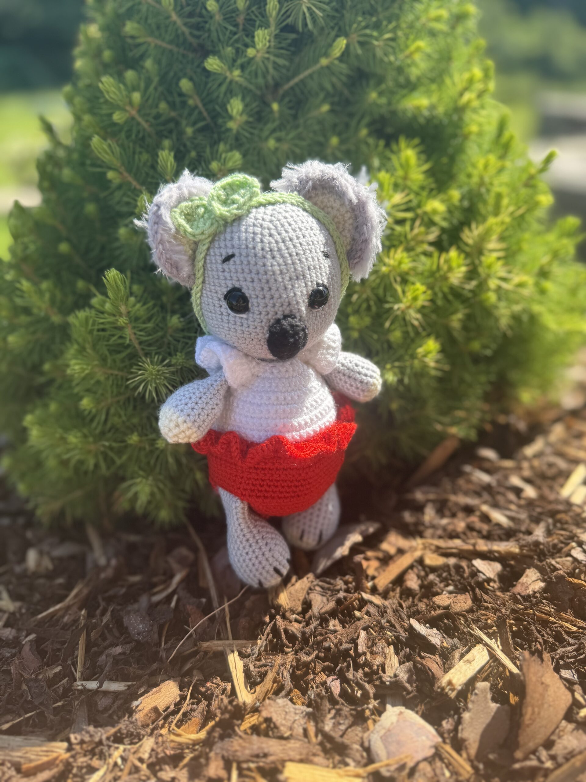 Háčkovaná koala Sydney pre bábätko s hryzátkom – Obrázok 3